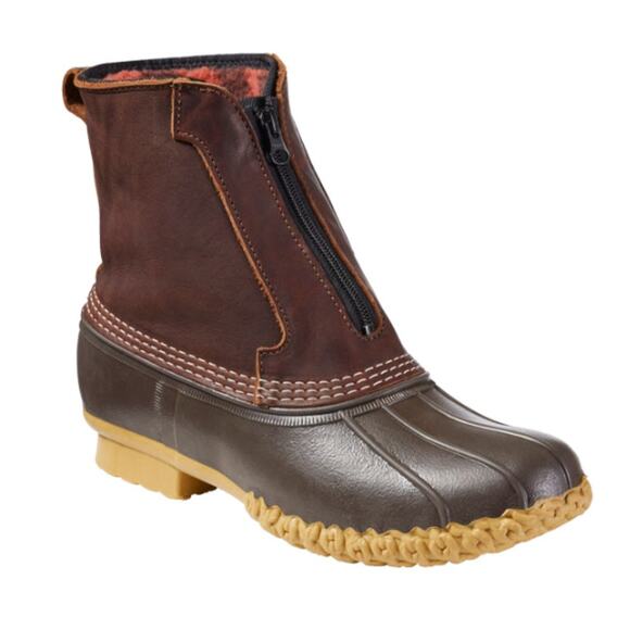 L.L. Bean Bean Boots, Mens 8" Fleece-Lined Insulated Front-Zip, sz 10. 199$
